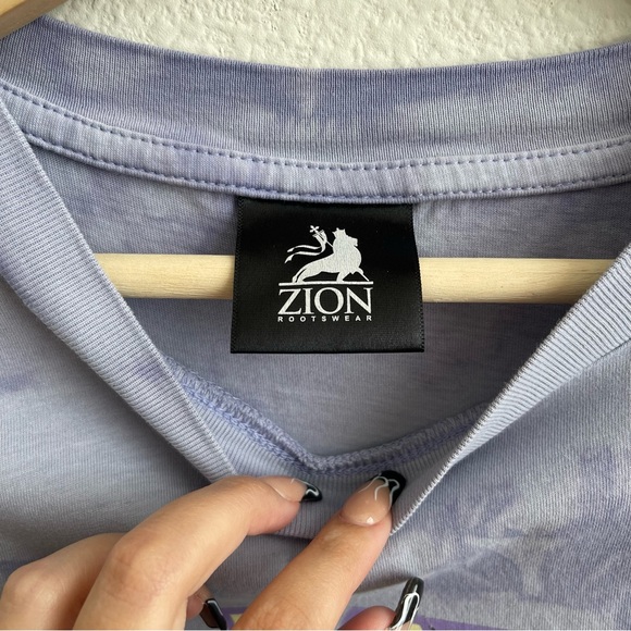 ZION ROOTSWEAR Purple Tie-Dye Bob Marley & The Wailers Short Sleeve Graphic Tee - Picture 7 of 9